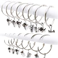 25 Pack Anillas para Cortinas con Pinza- Ganchos Decorativos del Anillo de Cortina de Ventana del Metal con Clip Fuerte…